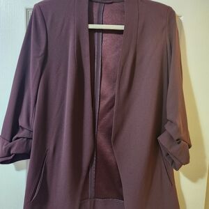 Aritzia Women's Blazer in Rich Burgundy